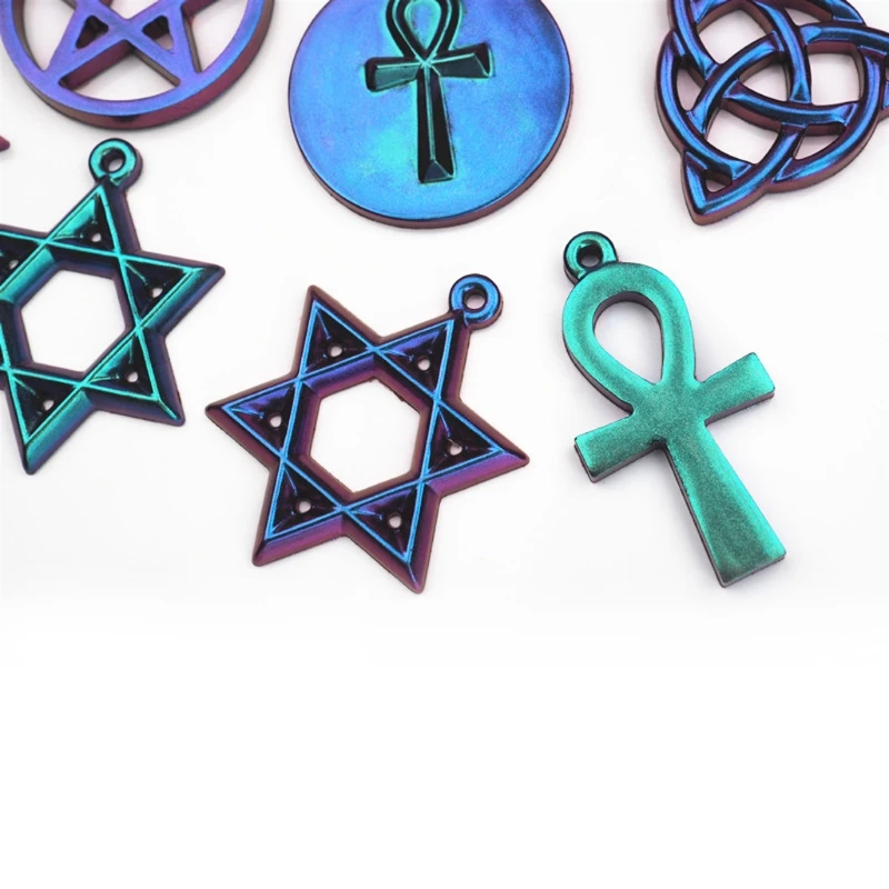 Magic Hexagram Spiritual Amulet Pendant Resin Casting Mold Celtics Pentagrams Pentacle Star Mold Jewelry Making Tools