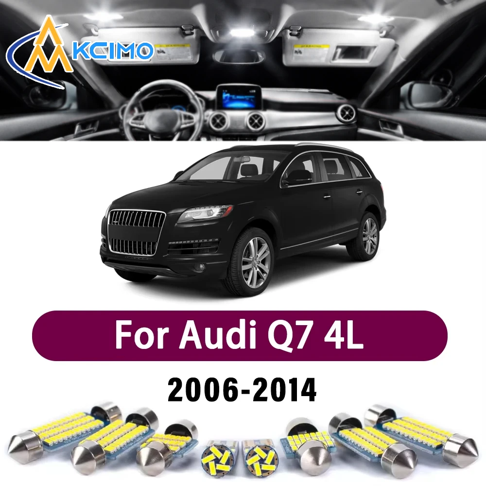 Error Free LED Interior Light Kit for Audi Q7 4L 2006-2014 Premium Bright Dome Trunk Mirror Reading Lamps Canbus