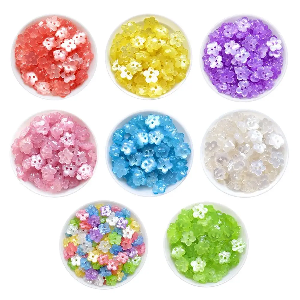 50pcs Plastic Material Three-Dimensional Flower Buttons 50pcs Pack Hollow Out Design Cloud Shape Buttons Handmade DIY Style