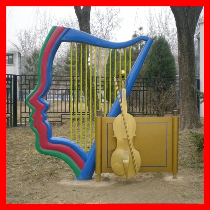 Ornement de sculpture de sol de paysage d'art extérieur d'hôtel creux d'art de fer de croquis de jardin d'acier inoxydable