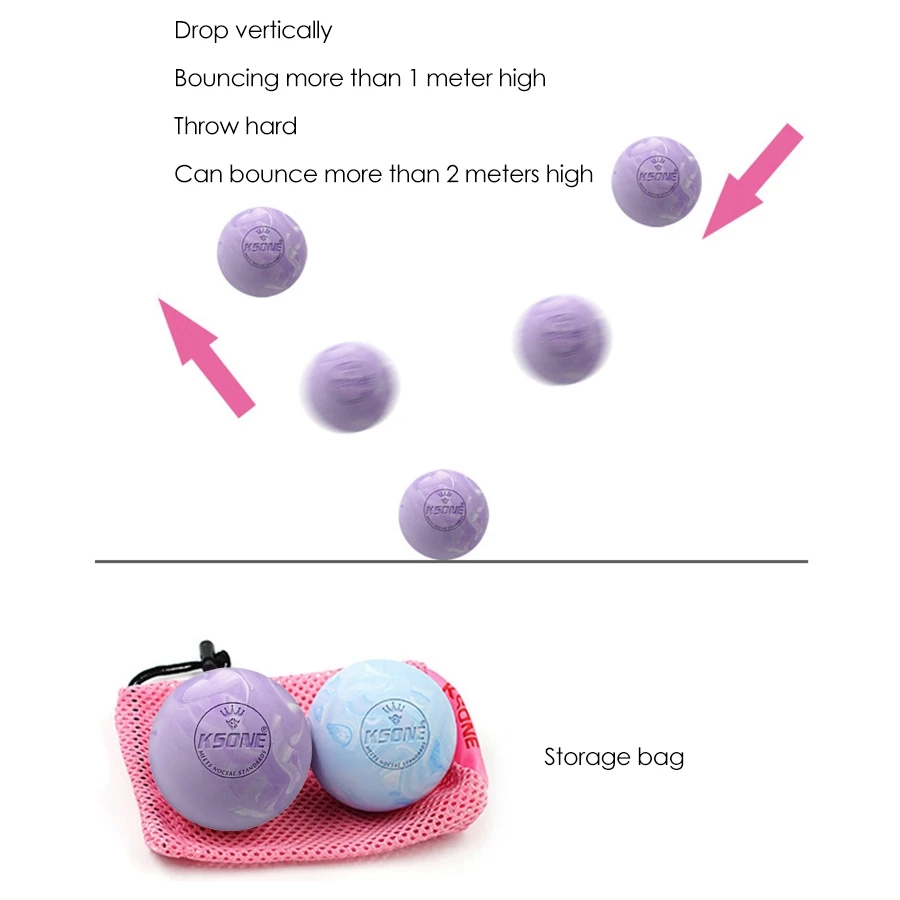 2X KSONE Lacrosse Massage Ball-Portable Fitness Massage Ball -Muscle Massage Roller-Relaxation Soft Massage Ball 1 & 4