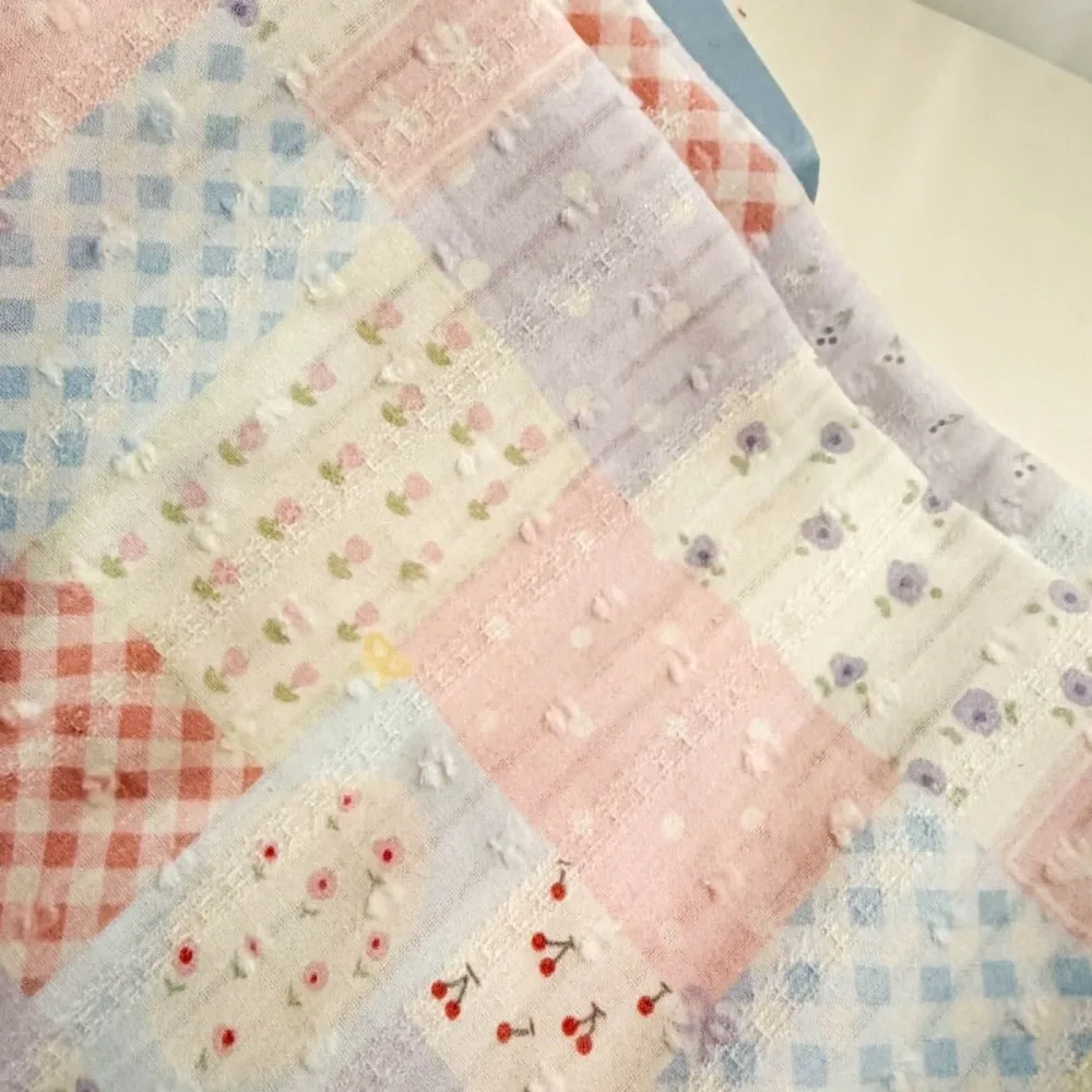 

140x50cm 100% Cotton Jacquard Patchwork Soft And Smooth Summer Nightgown Hand-Sewn Dress Fabric For Clothing Decoration