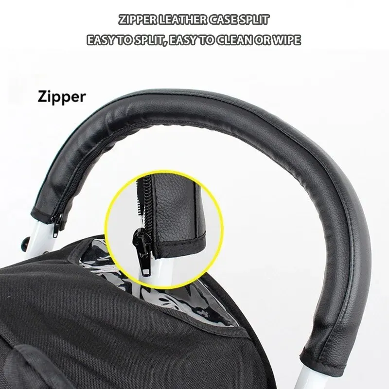 รถเข็นเด็ก ฝาครอบหนัง PU ชนิดซิปสามารถถอดและซักได้ รุ่นทั่วไป อุปกรณ์เสริมดูดซับเหงื่อกันลื่น