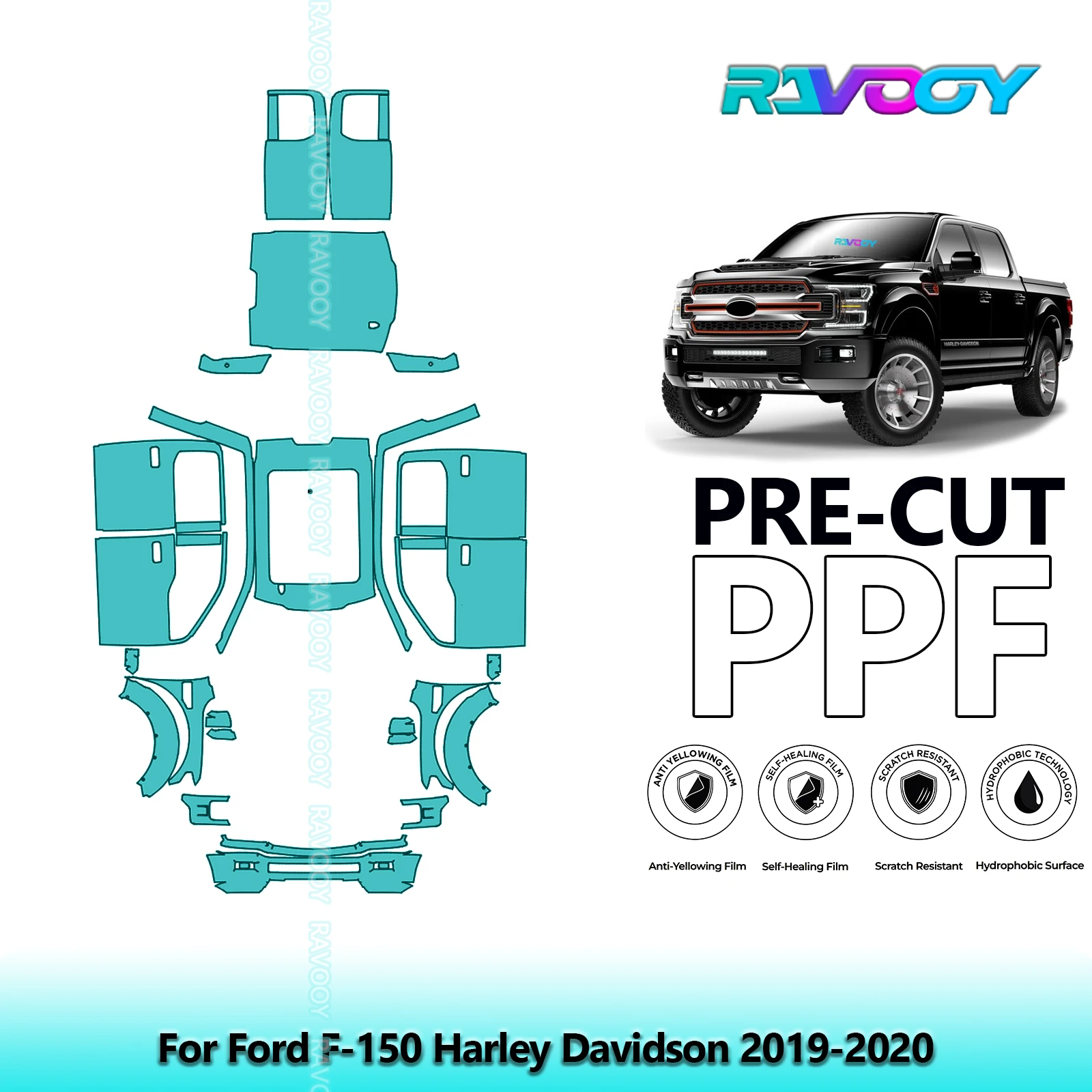

Car Precut PPF Paint Protection Film Full Vehicle For Ford F-150 Harley Davidson 2019-2020