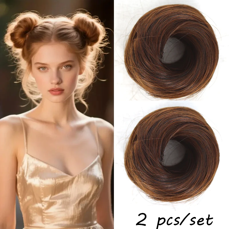 

LUPU 2PCS Messy Bun Hair Piece-Large Wavy Hair Pieces Set Scrunchies Synthetic Chignon Extensions for Women