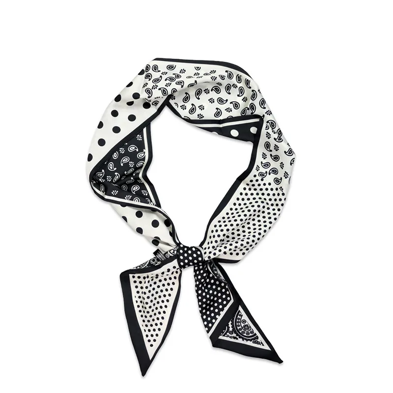 Widened Lengthened Paisley Silk Scarf Women's All-Match Hair Band Matching Clothing Long Scarf Tied Hair Wide Ribbon Headband