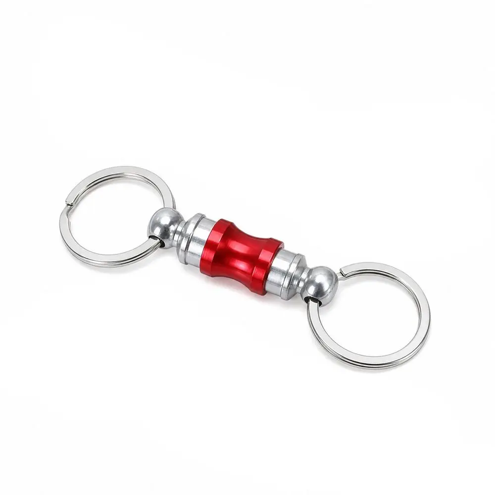 New Double Headed Quick Release Keychain Aluminum Alloy Retractable Detachable Keychain 360° Rotation Compact Keys Fob EDC Tool