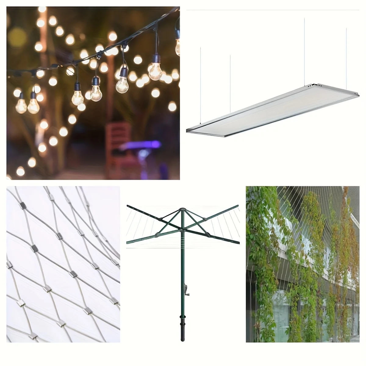 حبل سلكي من الفولاذ المقاوم للصدأ 304، مجهز بـ 50 مشبكًا من الألومنيوم، كابل مطلي بالبولي فينيل كلوريد، 2.0 مم، الطول 30/ 60 مترًا، مناسب لتعليق إطارات الصور والستائر وقضبان سطح السفينة