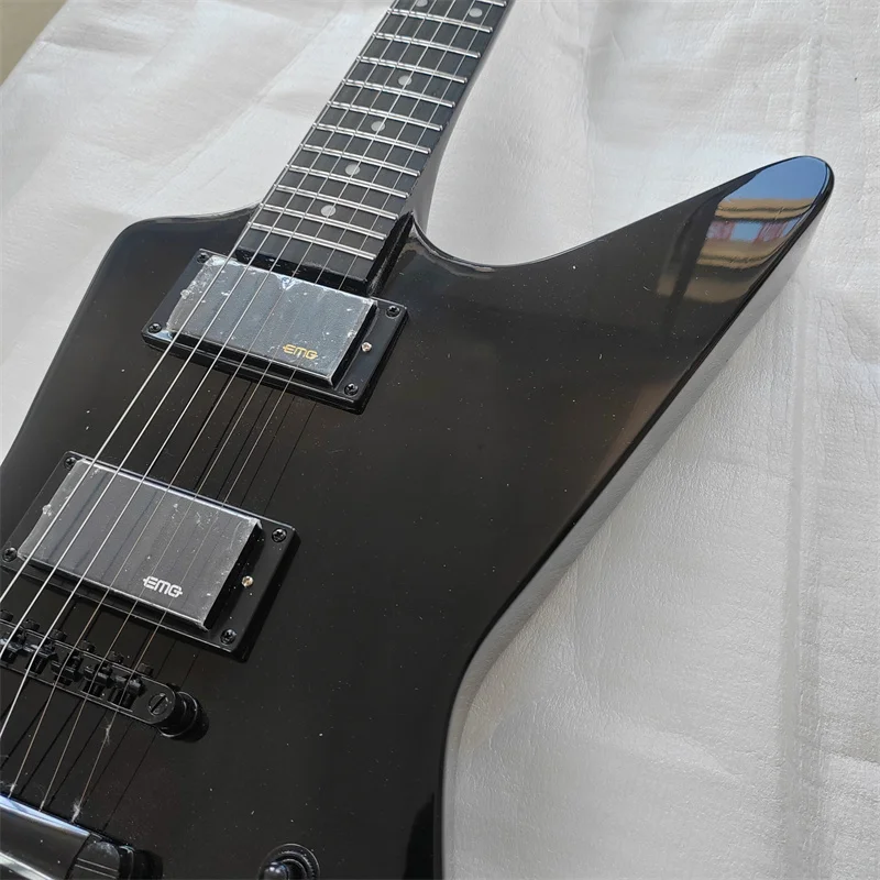 Black Goose-Shape 6-String Electric Guitar Out-of-Stock Special Order Unique Form Guitar