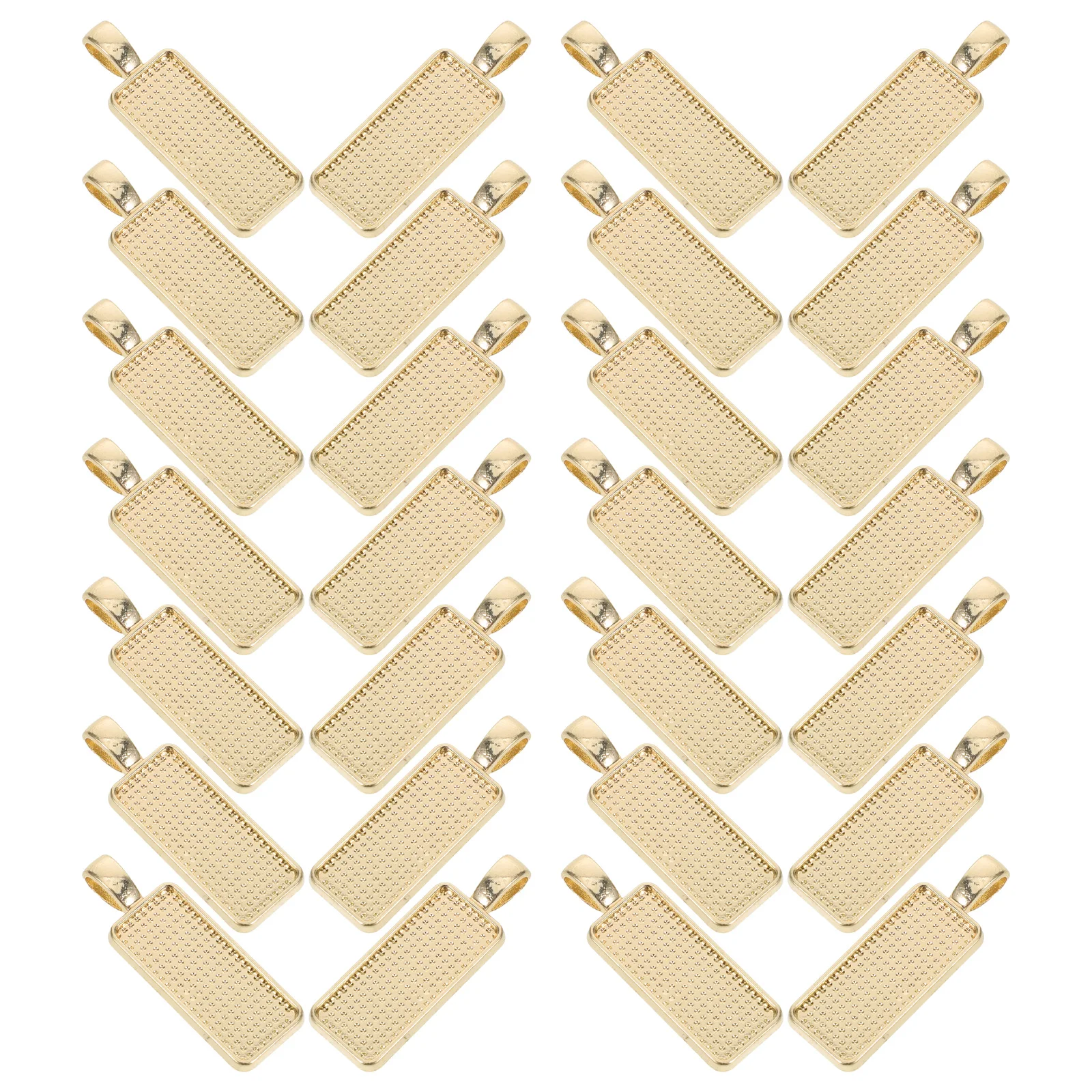 

50 Pcs Time Gem Jewelry Craft Pendant Trays Bezel for Making Alloy Cabochon Blanks Setting 10x25mm