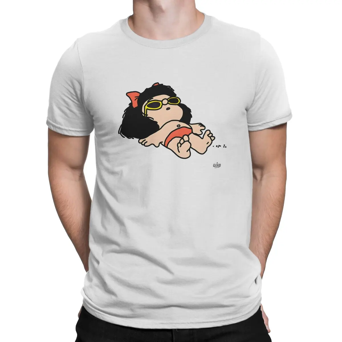 On The Beach Sunbathing MAFALDA T Shirt Graphic Crewneck TShirt Polyester Clothes