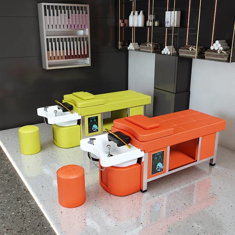 Cadeira de maquiagem profissional para salão de beleza, shampoo, mesa de massagem, lavagem de água, cabelo, tratamento japonês, cama de spa