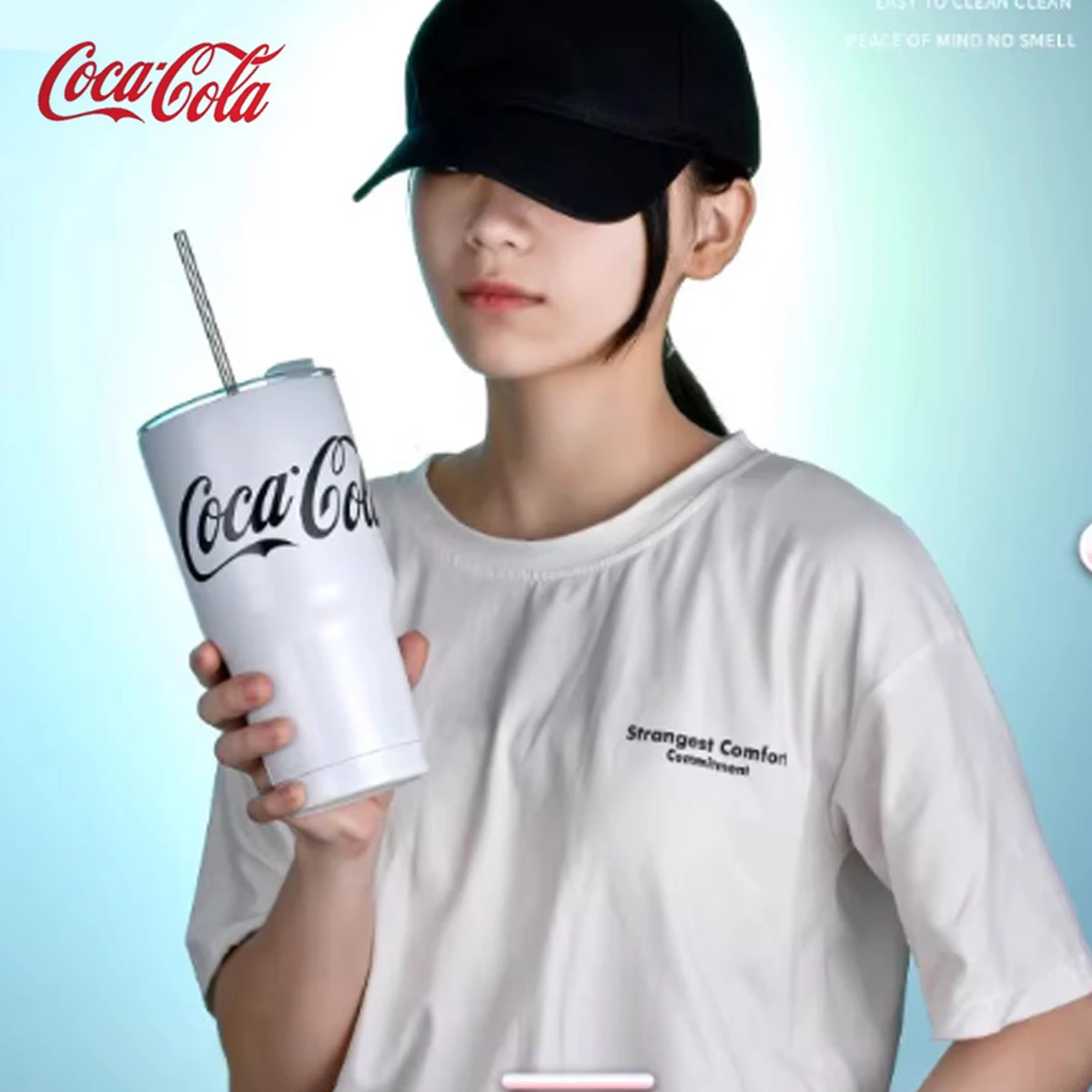 Taza Termo Coca Cola Ice King, taza de agua con pajita de gran capacidad de 20oz