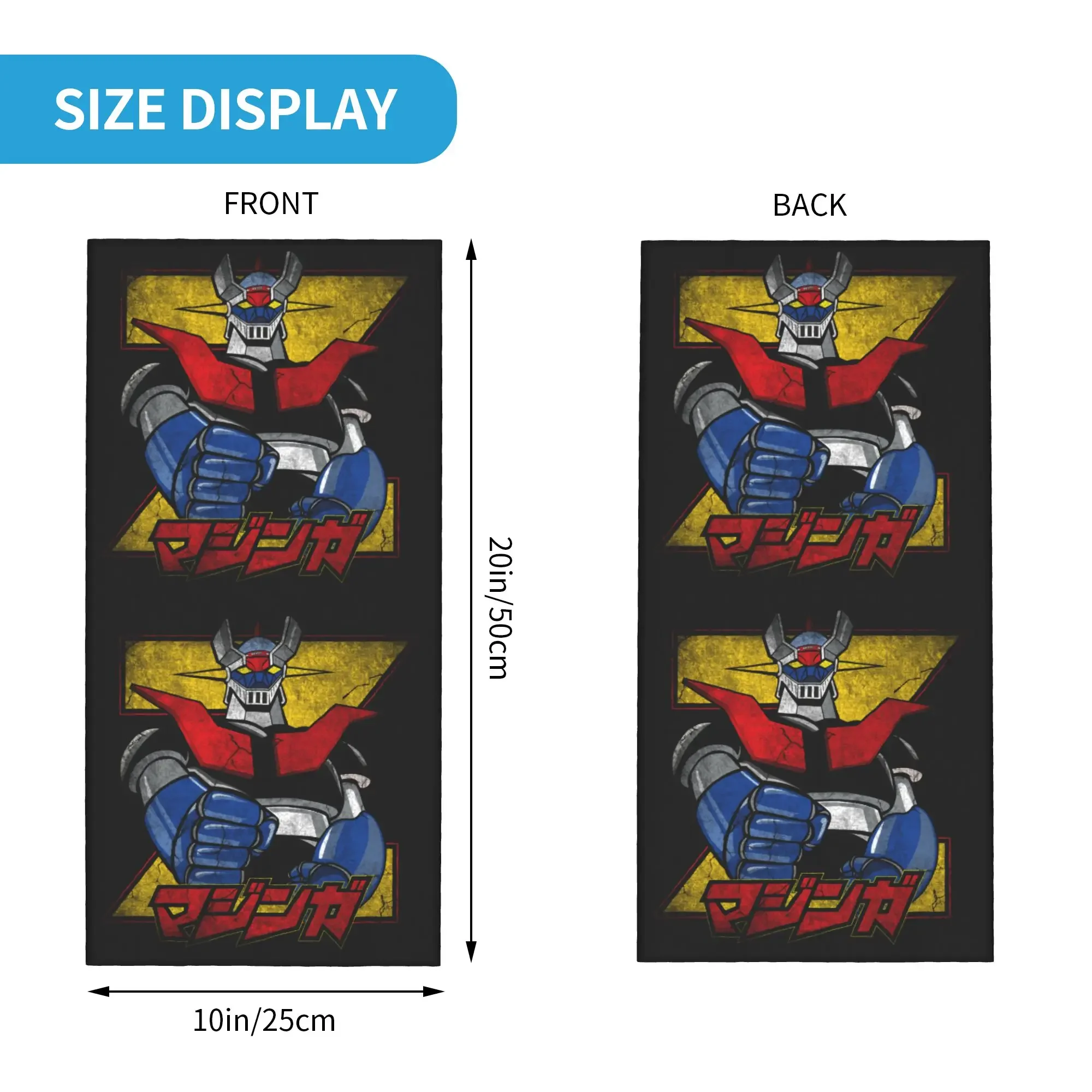 New Goldorak Grendizer Bandana Winter Neck Warmer Women Windproof Wrap Face Scarf Hiking Anime UFO Robot Goldrake Gaiter Headban