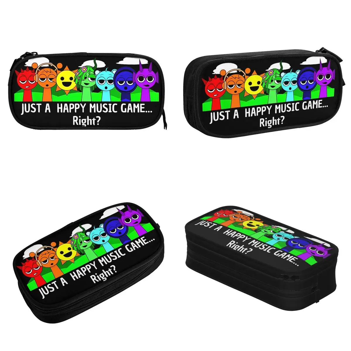 Sprunki Beats Funny Happy Music Game Pencil Case Incredibox Pen Holder Pencil Bags Large Storage School Supplies Gift Pencil Box