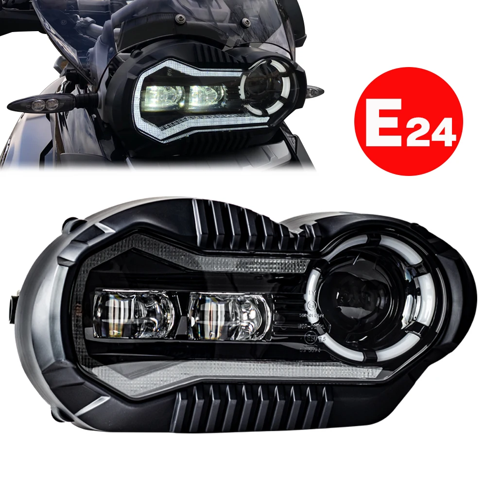 

E24 E-Mark Approved 65W Motorcycle LED Projector Headlight Assembly For BMW R1200GS Adventure LED DRL Fog Headlamp 2004-2013