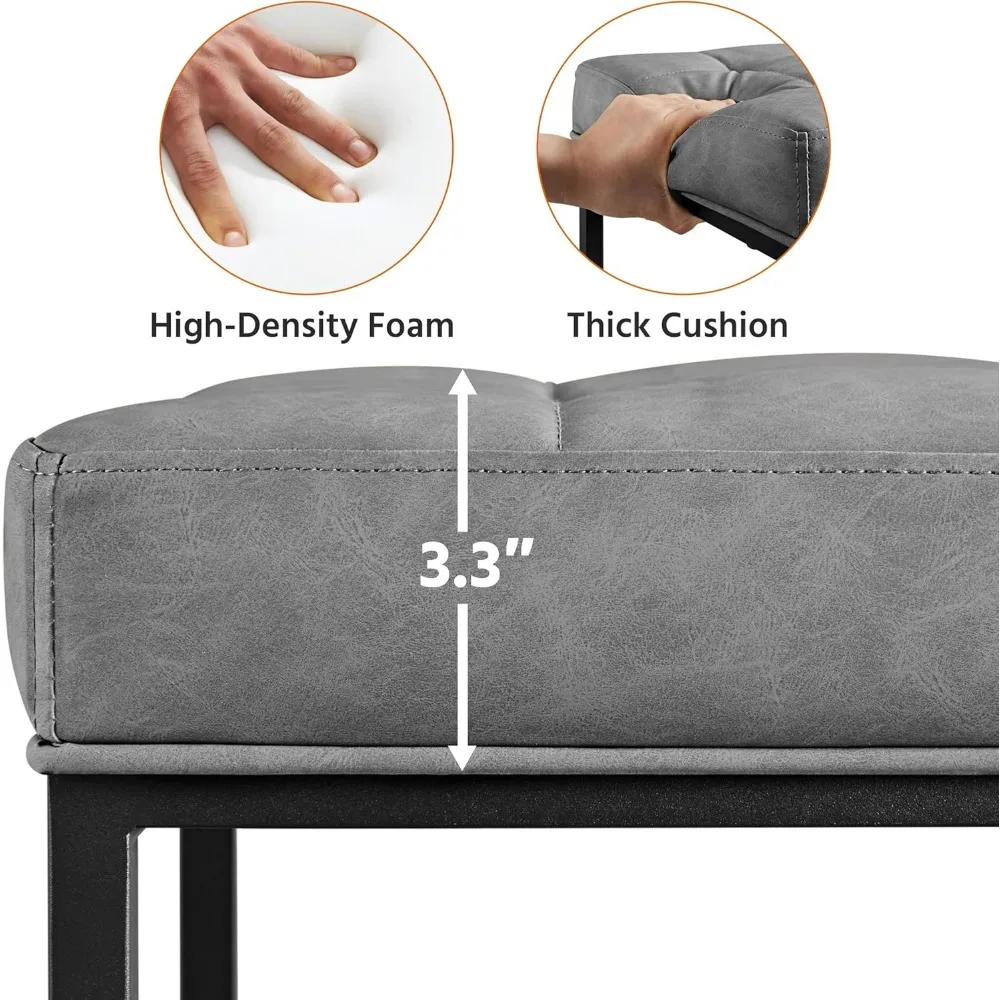 Juego de 4 taburetes de bar de cuero con altura de mostrador, sillas de isla de cocina, 24 pulgadas de alto, asientos cómodos para zona de comedor