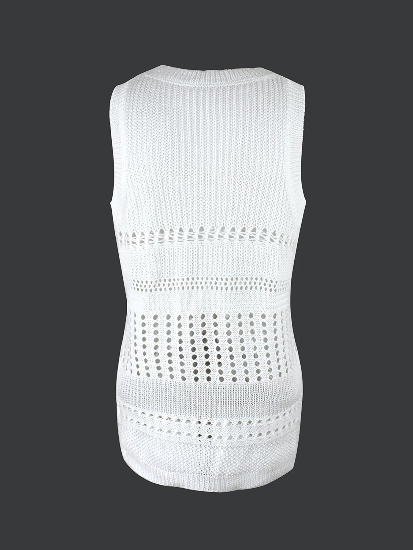 Women's Sweater Clear Color Thin Hollow Tank Top Summer