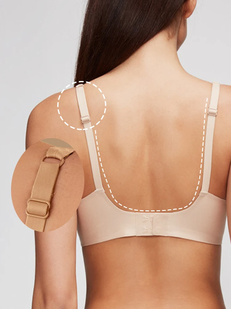 FINETOO 원피스 원활한 브래지어 여자는 무선 속옷을 밀어 숙녀 패딩 Bralette 섹시한 깊은 V 브래지어 뷰티 백 속옷