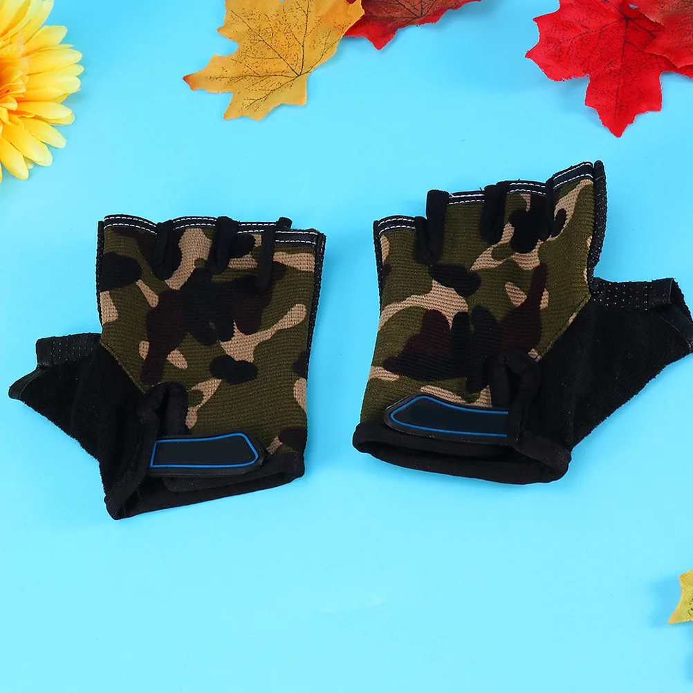 

1Pair Half Finger Cycling Gloves Durable Practical Anti-Skid Sports Gloves Outdoor Use Mountain Climbing Camouflage