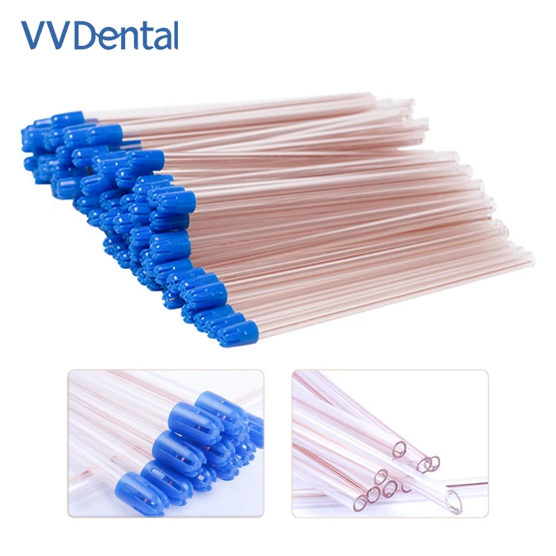 VVDental Disposable Dental Suction Tube 100pcs PVC Saliva Ejector Low Volume Aspirator for Oral Hygiene Dentist Clinic Supply