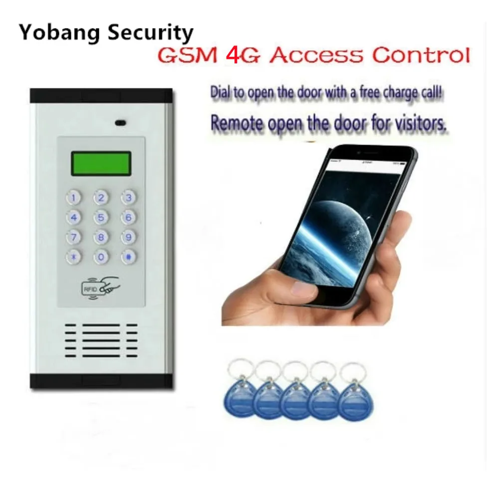 Yobang Security  Apartment GSM/4G wireless intercom doorbell. Call the phone to open the dialogue