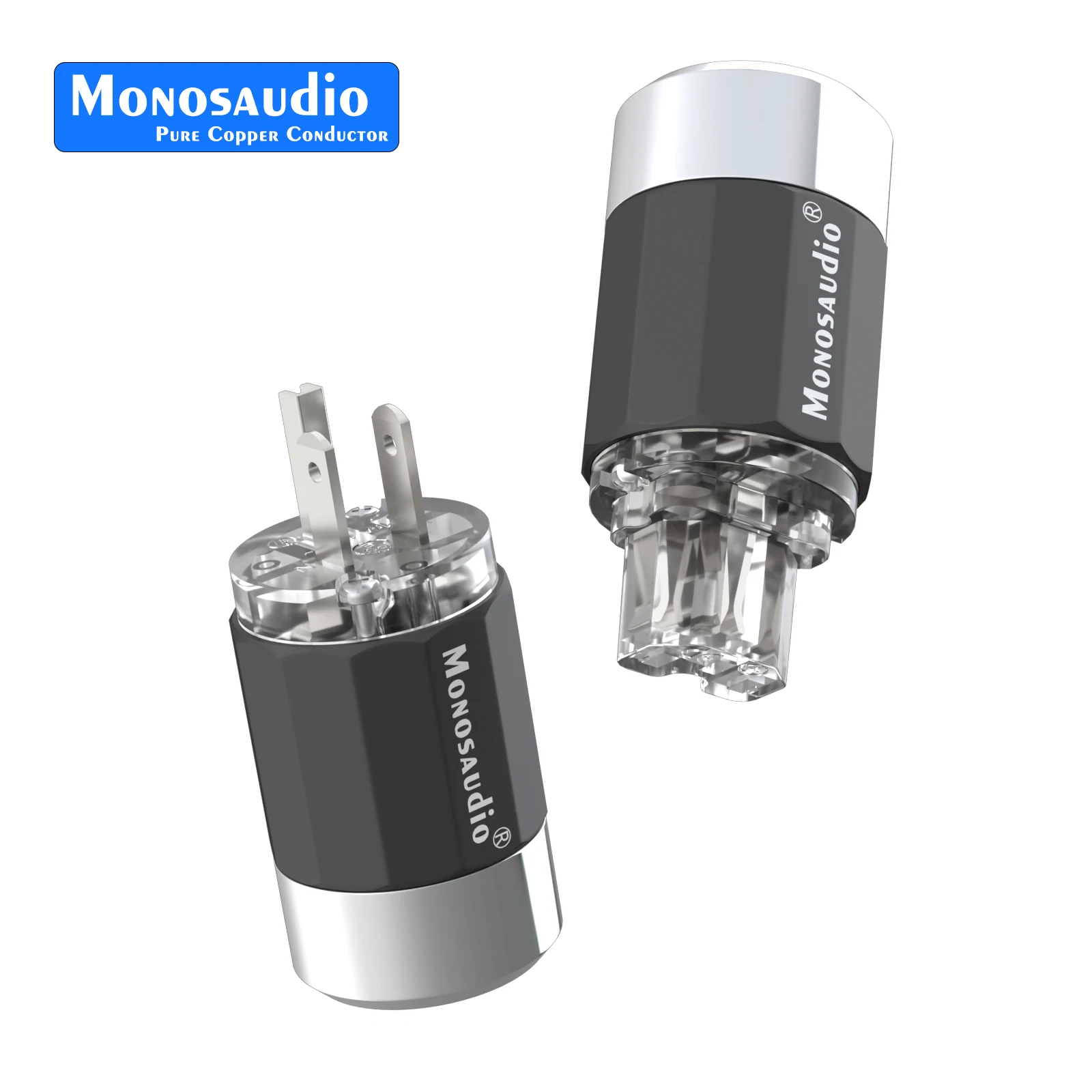 Monosaudio EMF109 الاتحاد الأوروبي/الولايات المتحدة قابس طاقة 99.99% النحاس النقي الذهب/الروديوم مطلي C15/13 موصل الطاقة لكابل الطاقة HIFI