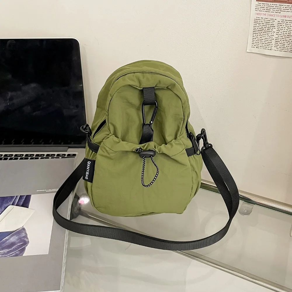 

Спортивная нейлоновая сумка через плечо, однотонная сумка для монет, сумка через плечо на шнурке, повседневная сумка для мобильного телефона в корейском стиле, уличная сумка