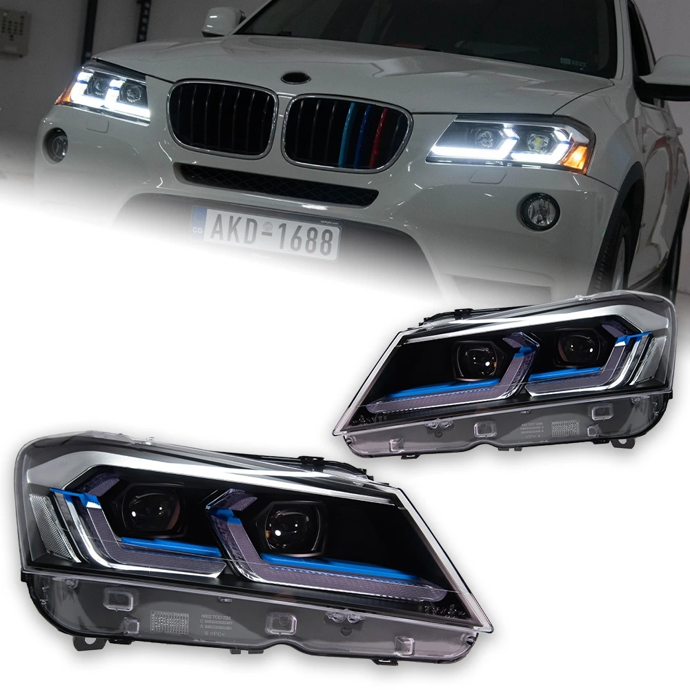 AKD Car Lights for BMW X3 F25 LED Headlight Projector Lens 2010-2013 Pre-LCI Head Lamp Front DRL Signal Automotive Accessories