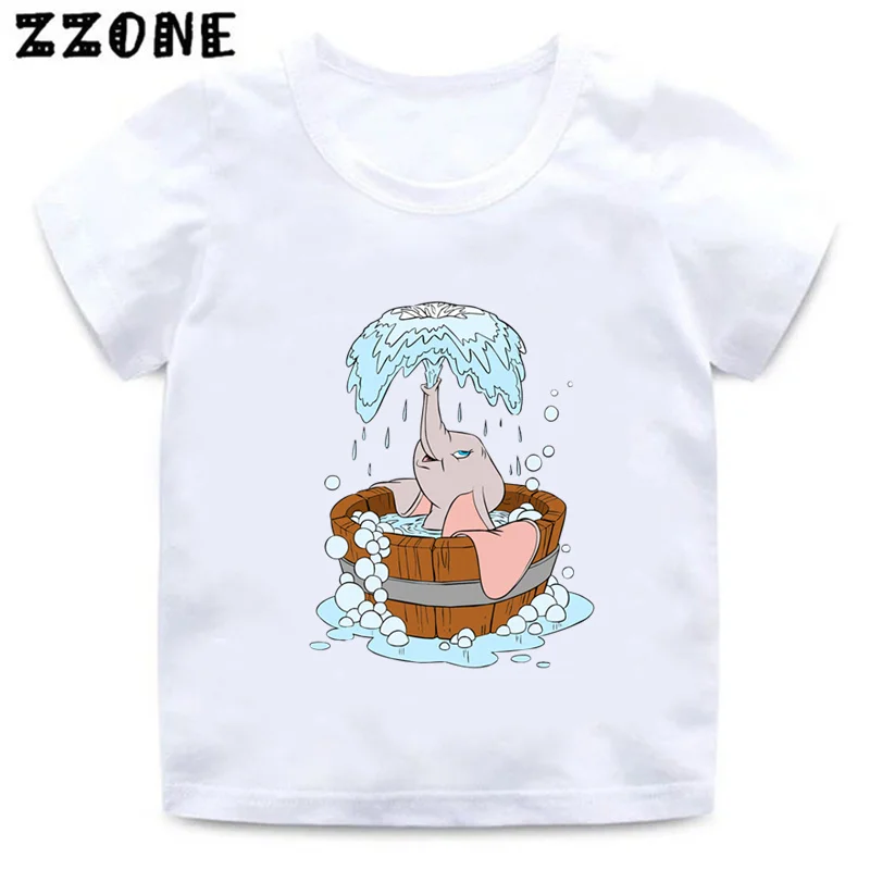 Hot Sale Dumbo Cute Elephant Print Cartoon Kids T-Shirts Funny Cute Girls Clothes Baby Boys T shirt Summer Children Tops,ooo5817