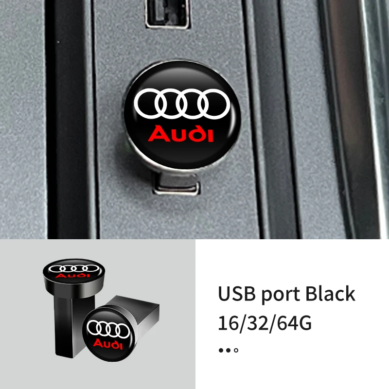 Car USB Flash Drive Mini Portable Storage Memory Drive Pendrive For Audi A1 A3 A4 A5 A6 A7 A8 Q2 Q3 Q5 Q7 Q8 Quattro S7 S8 S3 S4