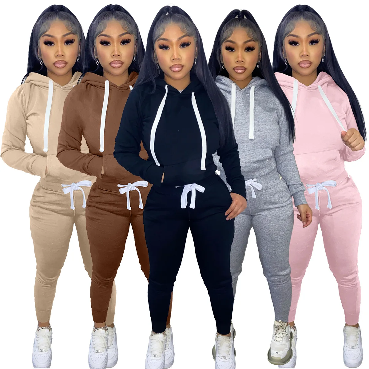 2020 Fashion Pink Black Print Tracksuits Women Two Piece Set Spring t-shirt Tops and Pants Jogger Set Suits Casual 2pcs Outfits