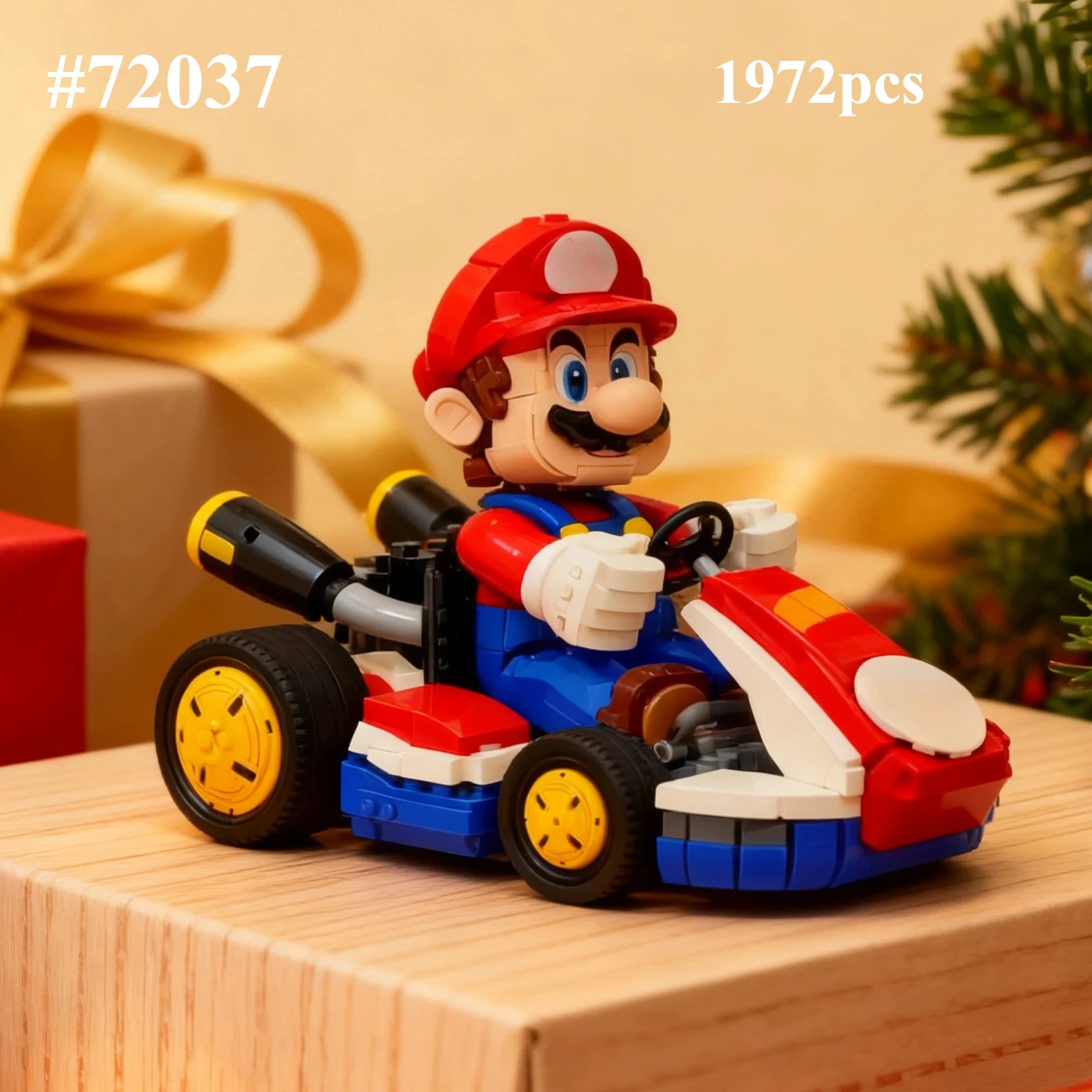 

Конструктор-модель гоночного автомобиля Kart Classic, совместимый с деталями Lego, идеально подходит для рождественских подарков, 72037