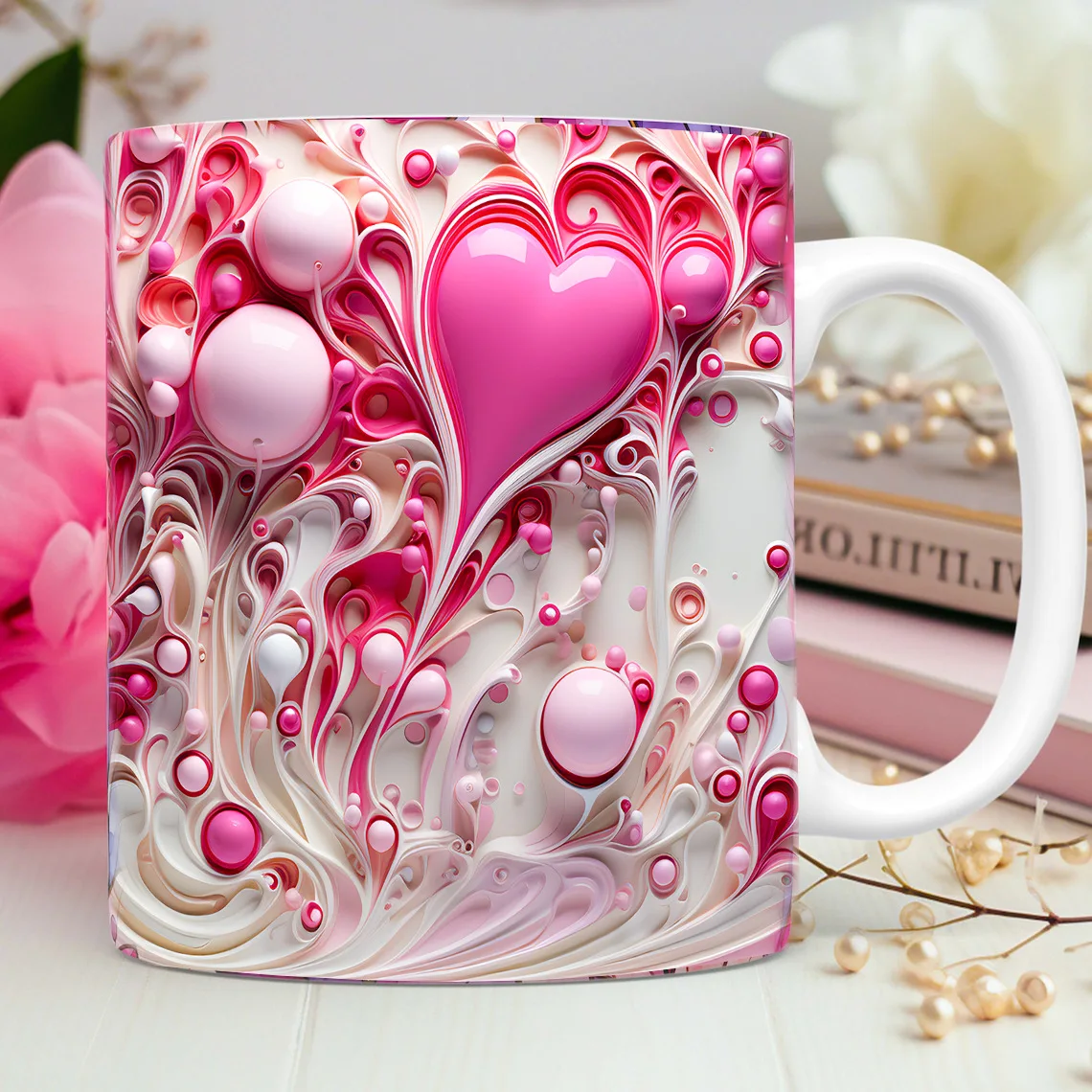 Creatieve mok met liefdesmotief, keramiek, liefdesbeker, cadeau voor moeder of vriendin