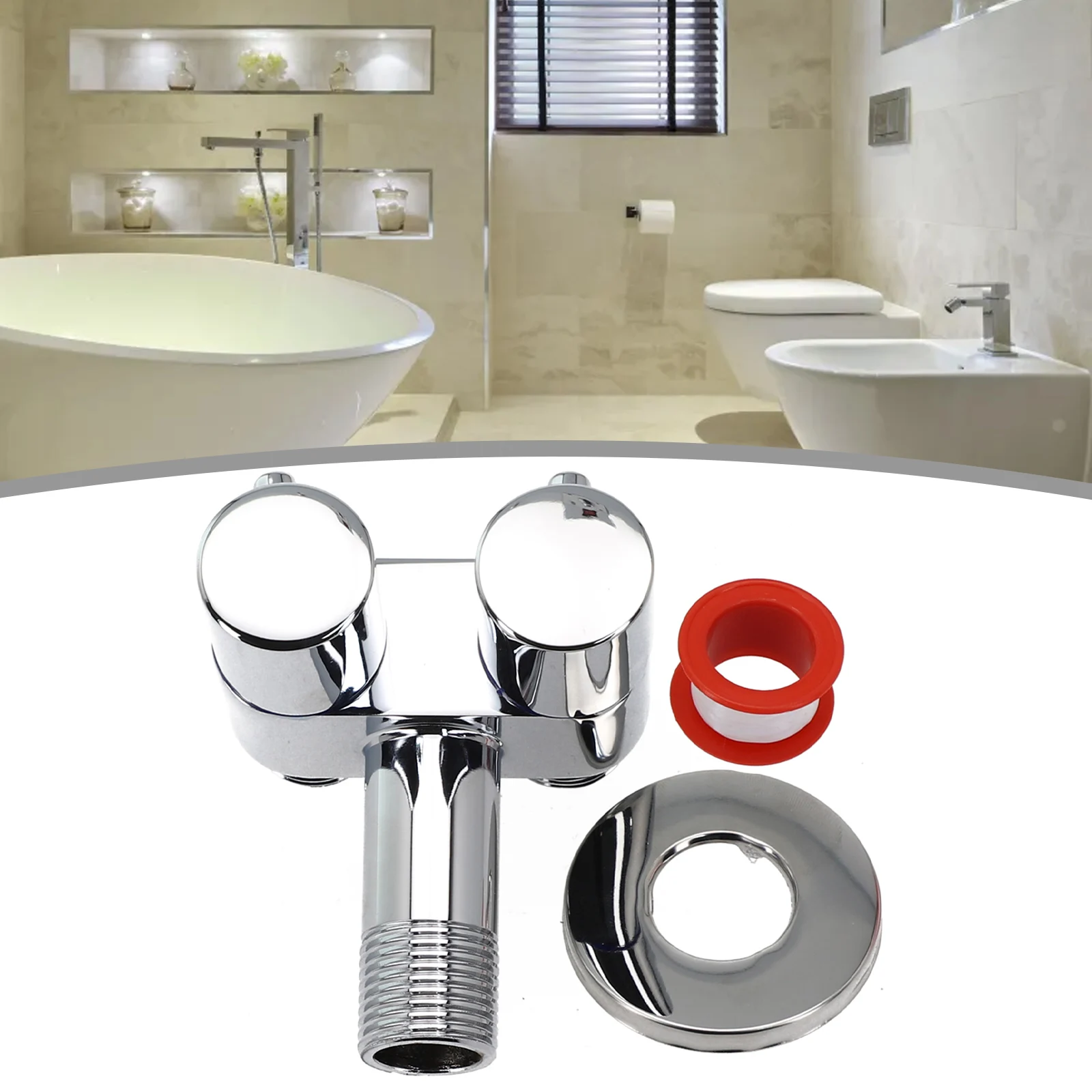 

For Bathroom Toilet Valve Angle Valve Washing Machine Faucet Double Control Metal Handle One In Two Out Rotary Switch