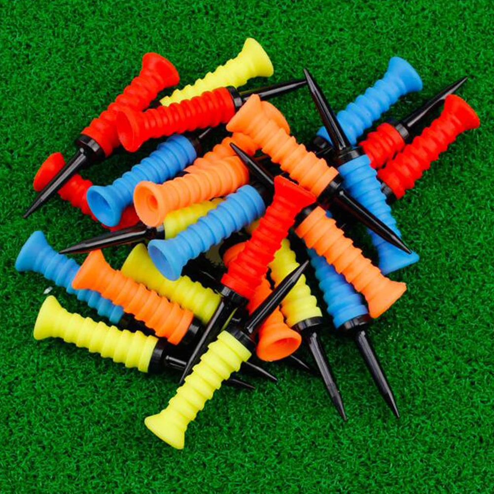

2pcs Elastic Tee Golf Ball Tees Durable Training Aids For Lover Bright Compact Red Easy Carry Professional Use