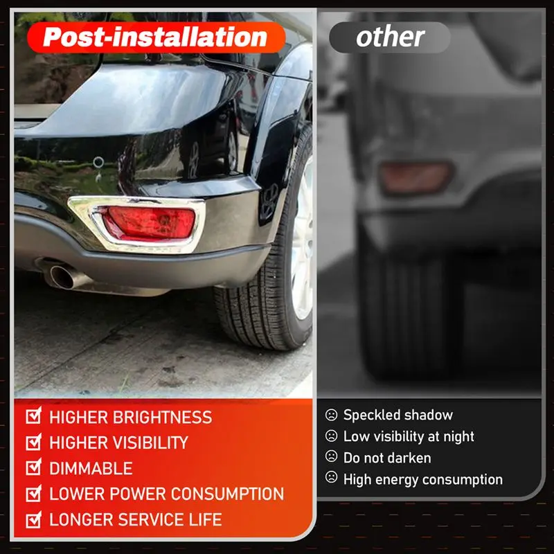 A22F-Rear Fog Lamp For Dodge Journey,Jeep Compass Grand Cherokee 11-16 Tail Bumper Lamp Fog Lights Rear Bumper Light