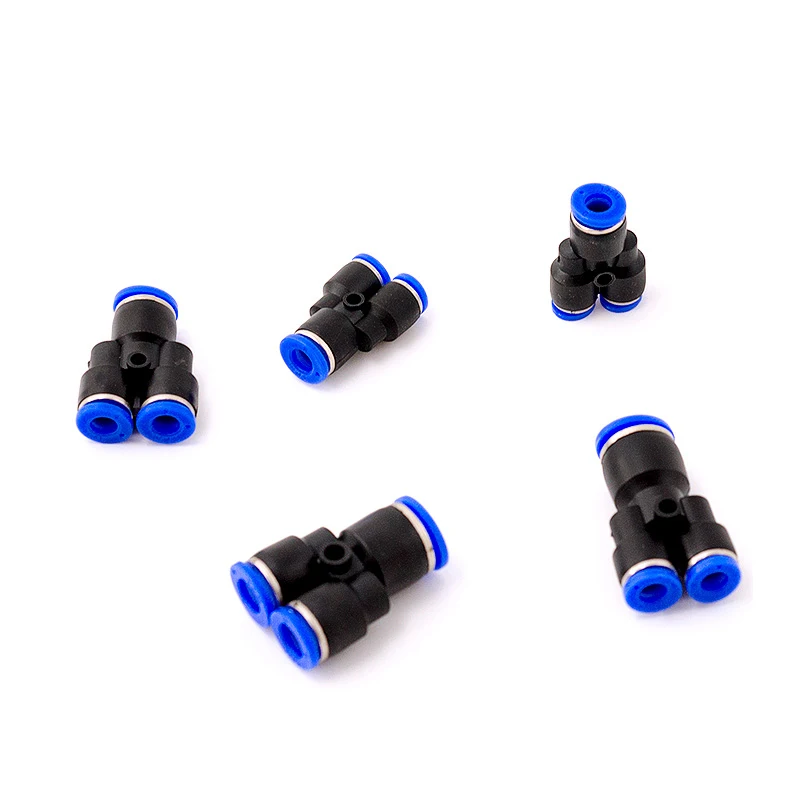 Conector pneumático de plástico em forma y, encaixe rápido para ar e água, conexão py p, 4, 6mm, 8mm, 10mm, 12mm