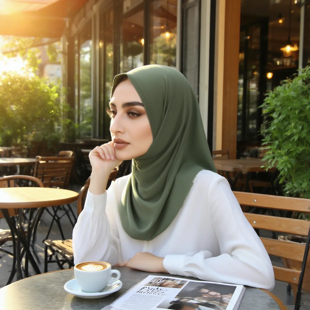 

Рамадан мусульманский женский тюрбан мгновенный шарф хиджабы повязка на голову цельный платок Амира шеи чехол шляпа исламский нижний шарф