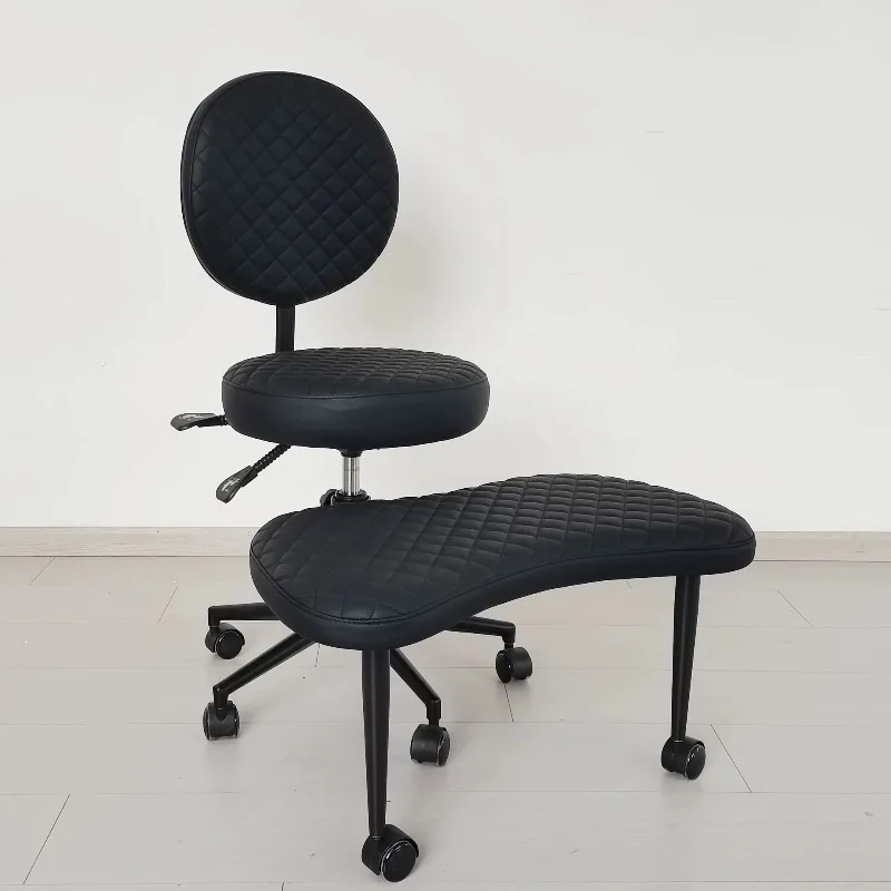 1pcs Ergonomic Cross-legged Meditation Chair with Backrest Monkey Stool and Foot Pedals for Forward or Backward Movement