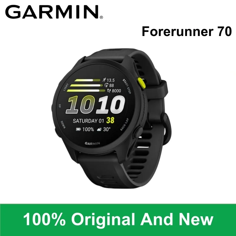 

Garmin Forerunner 70 GPS Running Smartwatch Advanced Training Metrics and Recovery Insights Up to 13 Days of Battery Life