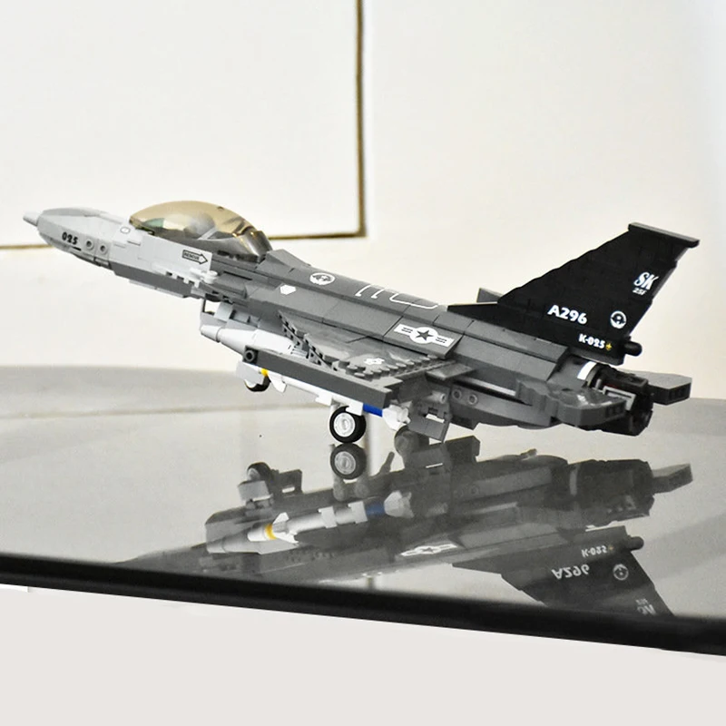 Military Plane Model Bricks Toys US F-16 Hayabusa Fighter Jet Building Blocks Carrier Fighter Compatible With LEGO