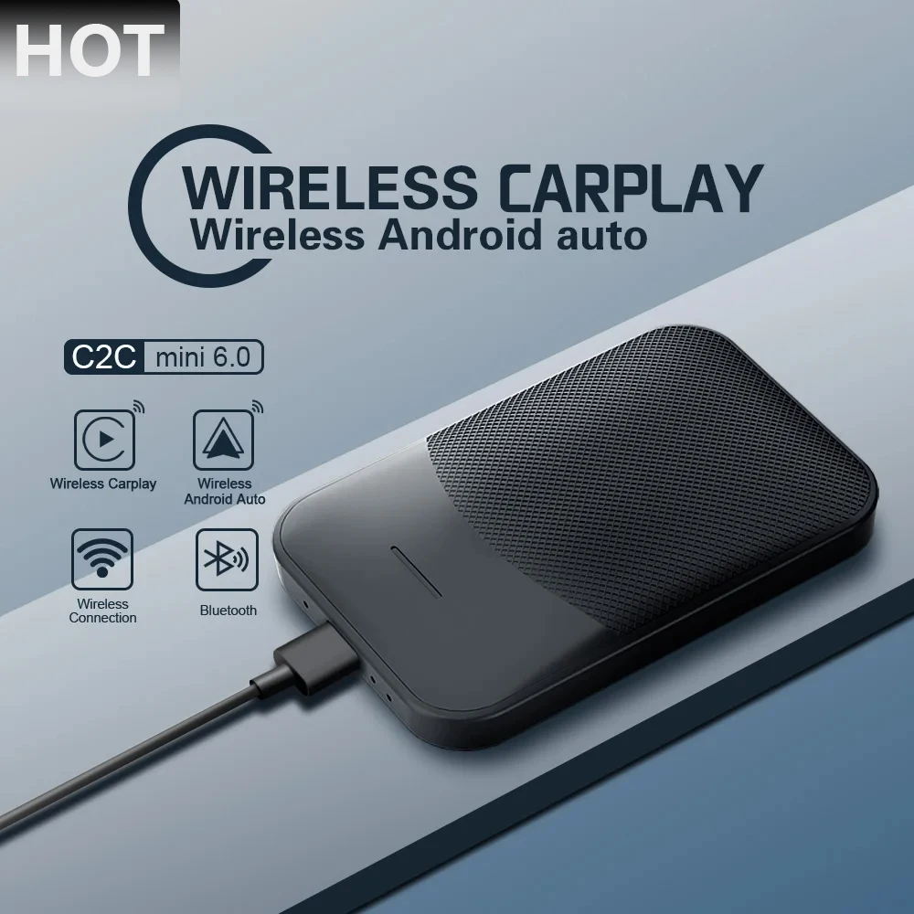 

Wireless Car Adapter Android Car Mini Smart Box Plug & Play Bluetooth WiFi OTA Online Upgrade Car AI box Auto Connect CarPlay