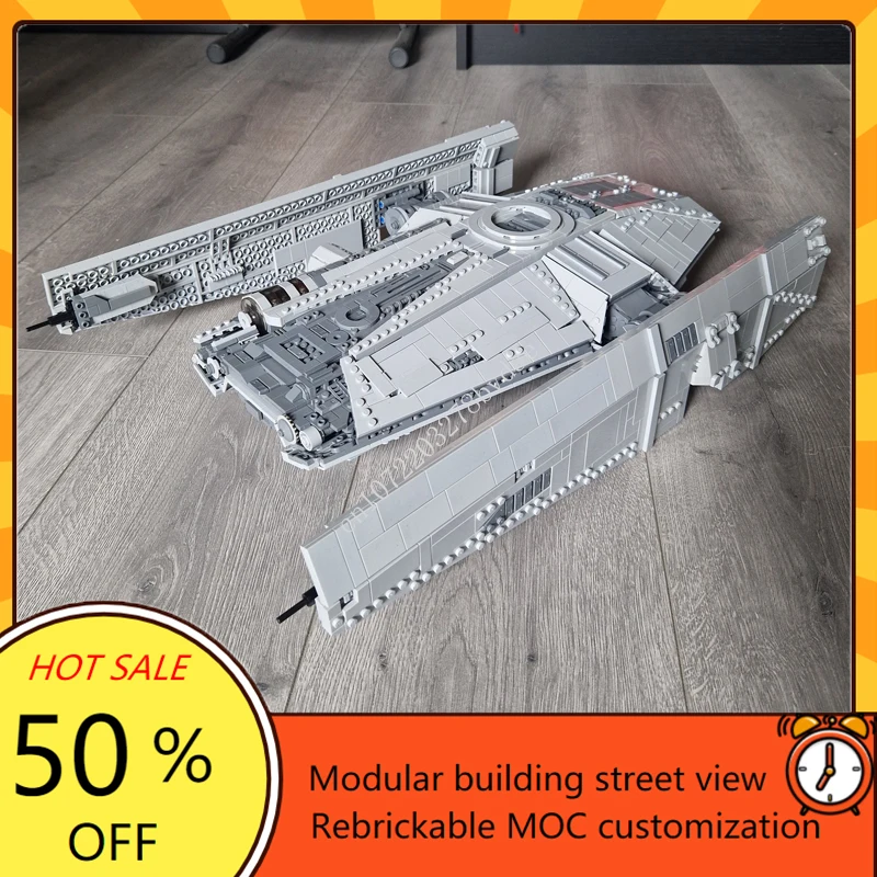 3013 pçs cena de filme clássico MOC-185663 navio de guerra design nave espacial quebra-cabeça personalizado arquitetura diy crianças presente aniversário
