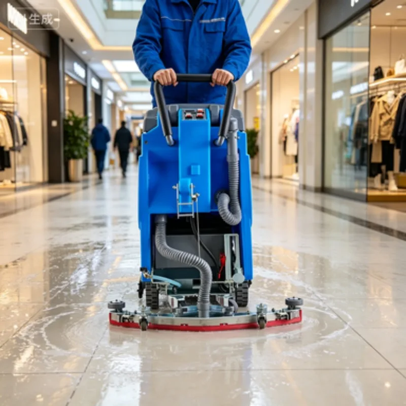 

User-Friendly Automatic Walk-behind Floor Scrubber with Battery Powered Drive for Residential Estate and Property Management
