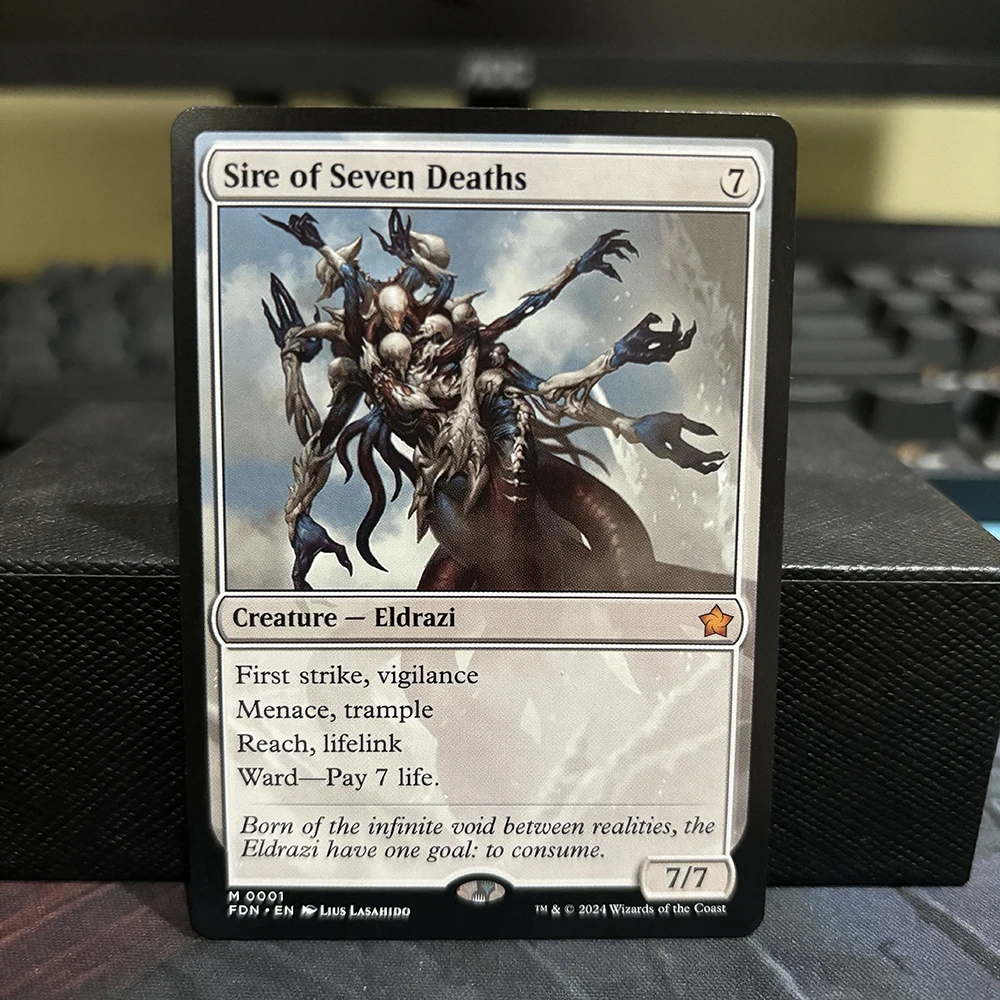 Custom 63x88mm Standard Size Magical Proxies Cards J25 FND Sire of Seven Deaths Overlord of Hauntwoods Rev, Tithe Extractor