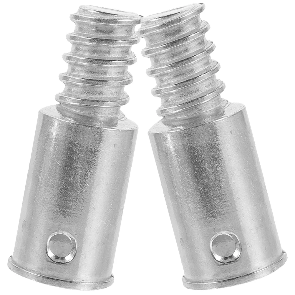 2pcs Broom Extension Pole Adapter Tips Metal Threaded Handle Tips End Adapter