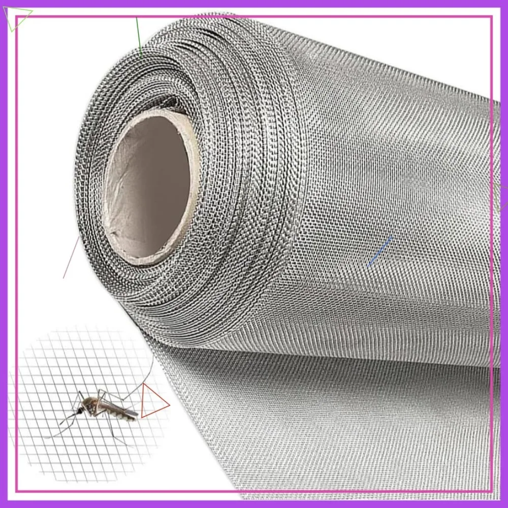 

20 Mesh Stainless Steel Window Screen, 304 Steel Mesh for Doors & Patio, 59x10FT DIY Replacement