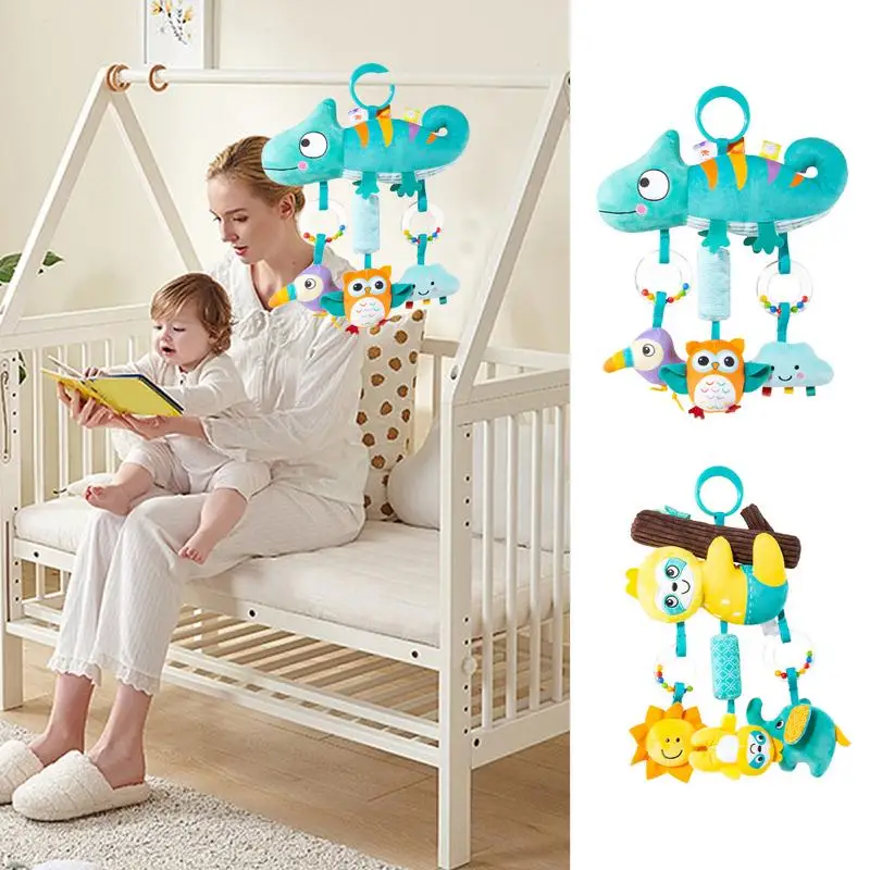 Neonati passeggino sonagli giocattolo culla per bambini Cartoon Jingle giocattolo da viaggio Jingle giocattolo da viaggio portatile Soft Hand Grip Toys dentizione sonaglio