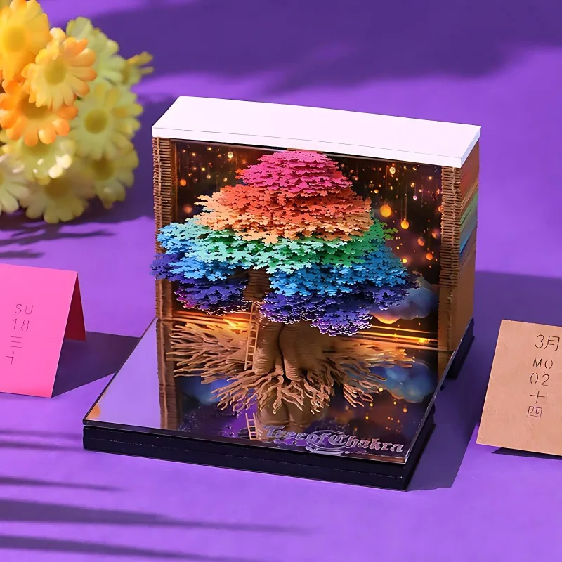 2027 Paper Sculpture Calendar, Creative Cultural and Creative Gift, Tree of Life Desktop Decoration, 3D Stereoscopic Ornament
